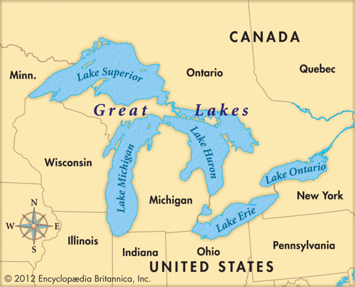 Great Lakes USA Map