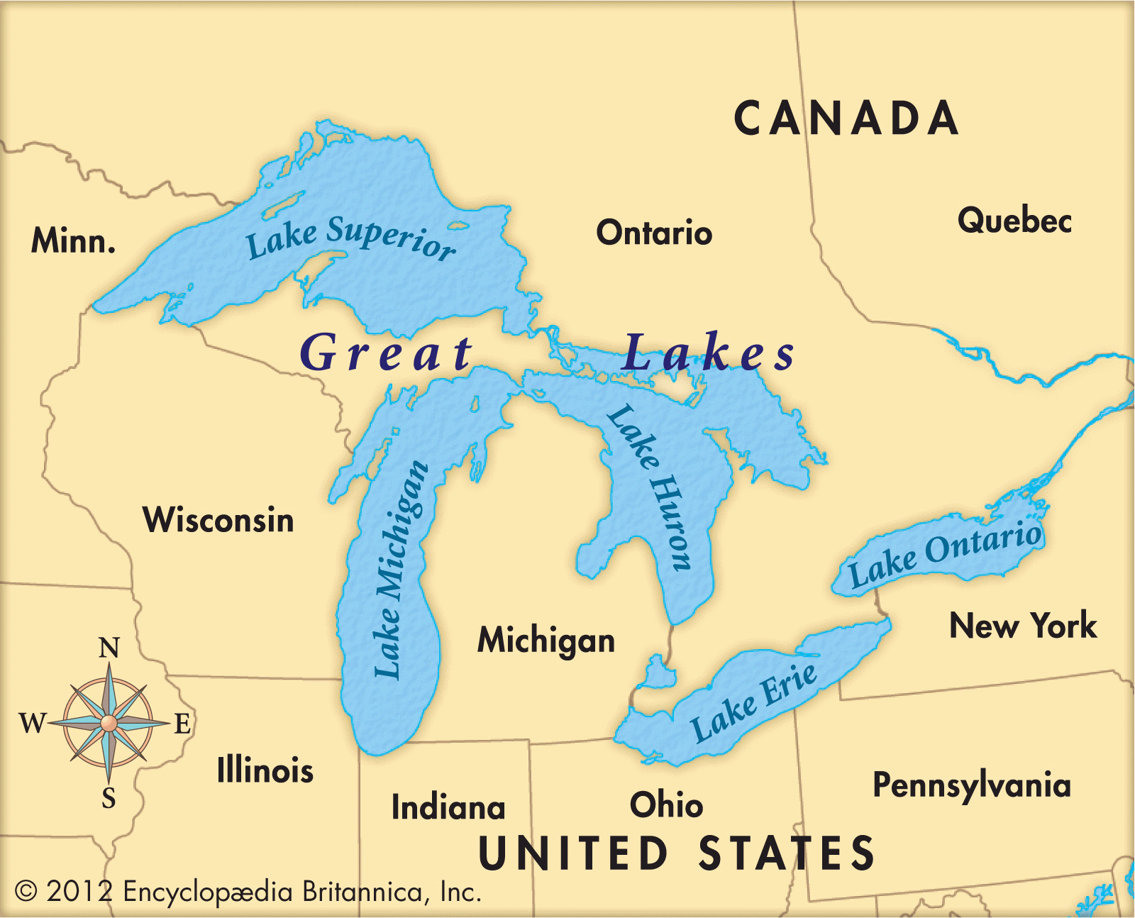 10 Best Of Printable Map Of The 5 Great Lakes Printable Map