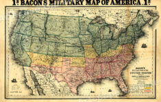 1862 Bacons Military Map Of America Civil War Wall Map Poster 24x36