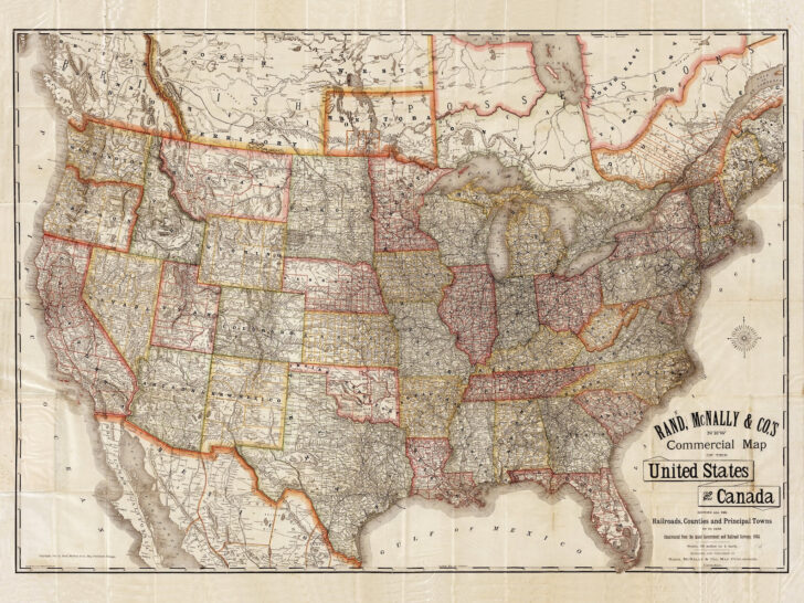 Map Of USA In 1883