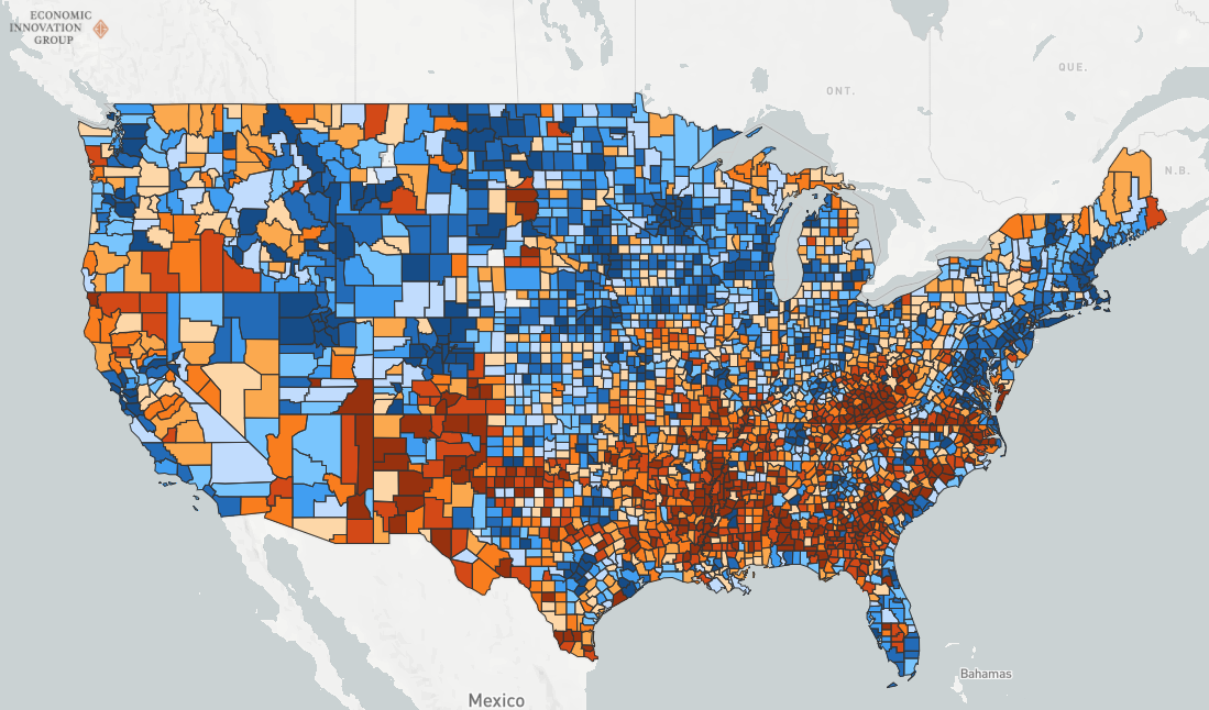 2017 DCI Map National Counties Map Economic Innovation Group