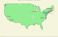 2d Map Of Top Ten 10 University In The USA Royalty Free Stock