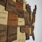3D Wood Map Of United States Wooden Wall Art Wooden Map Dorm Decor Map