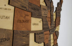3D Wood Map Of United States Wooden Wall Art Wooden Map Dorm Decor Map