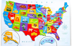 44PCS Magnetic USA Puzzle Map For Kids With Capitals And Outline Of