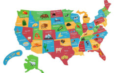 44PCS Magnetic USA Puzzle Map For Kids With Capitals And Outline Of