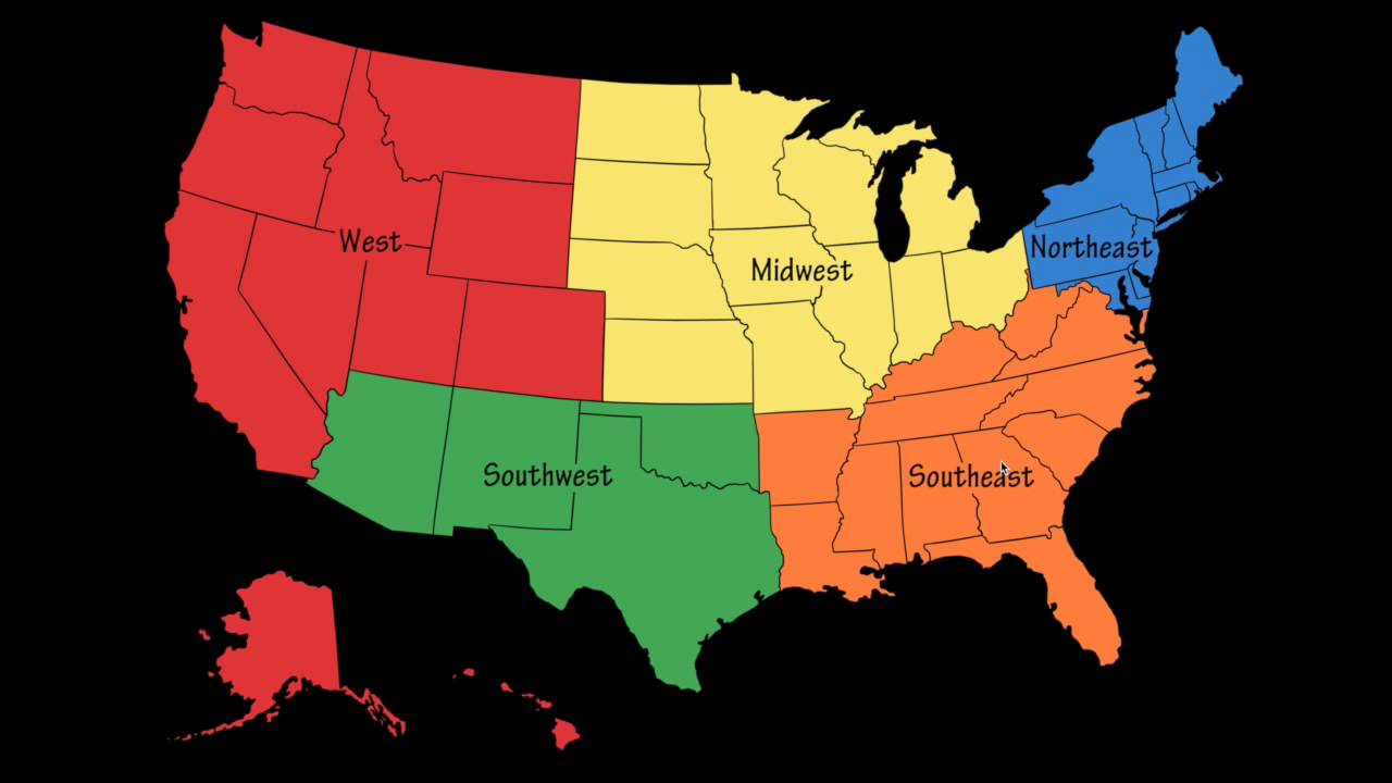 5 Regions Of The U S FINAL YouTube