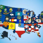 A Map Of The State Flags Of The United States Of America Us States