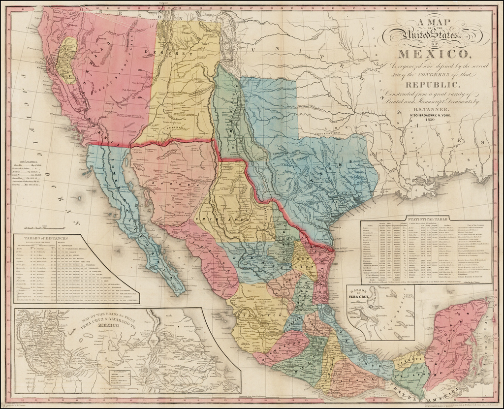 A Map Of The United States Of Mexico As Organized And Defined By The 