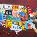 Amazon License Plate Map Of The United States USA Cool Wall Decor