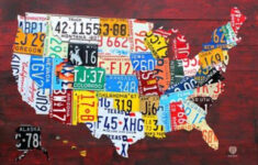 Amazon License Plate Map Of The United States USA Cool Wall Decor