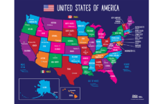 Amazon Safety Magnets Map Of USA States And Capitals Poster