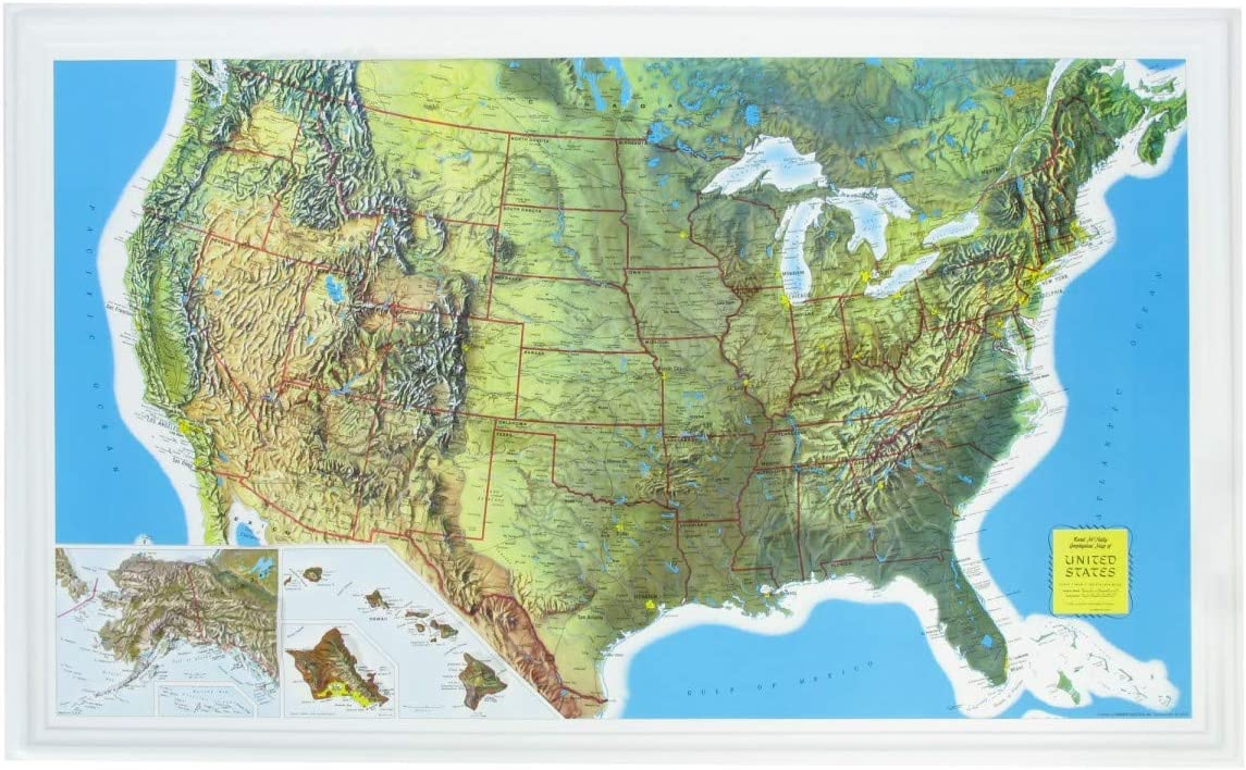 Amazon U S Raised Relief Topographical Map 3D Rand McNally 