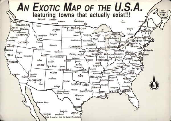 Exotic Map Of USA
