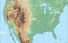 Beautiful But Realistic Terrain Map Of North America Stock Photo