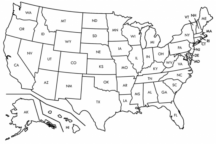 Map Of USA States Black And White