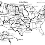 Blank Outline Map Of The USA With Major Rivers And Mountain