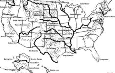 Blank Outline Map Of The USA With Major Rivers And Mountain