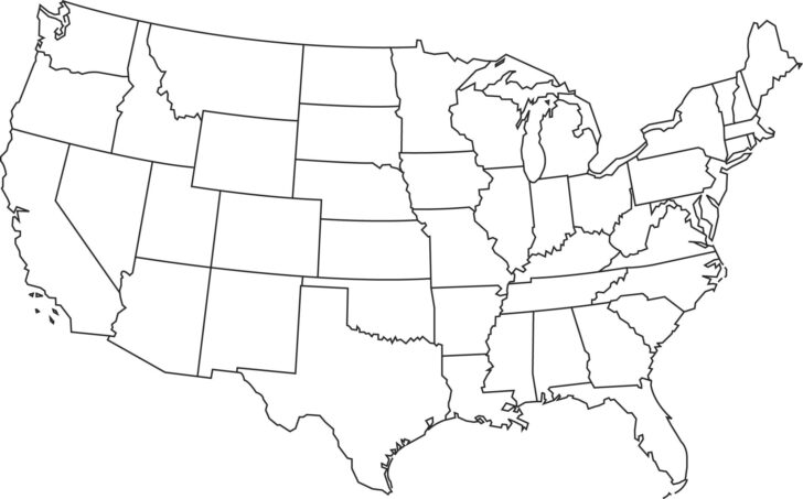 Blank Printable Map Of USA