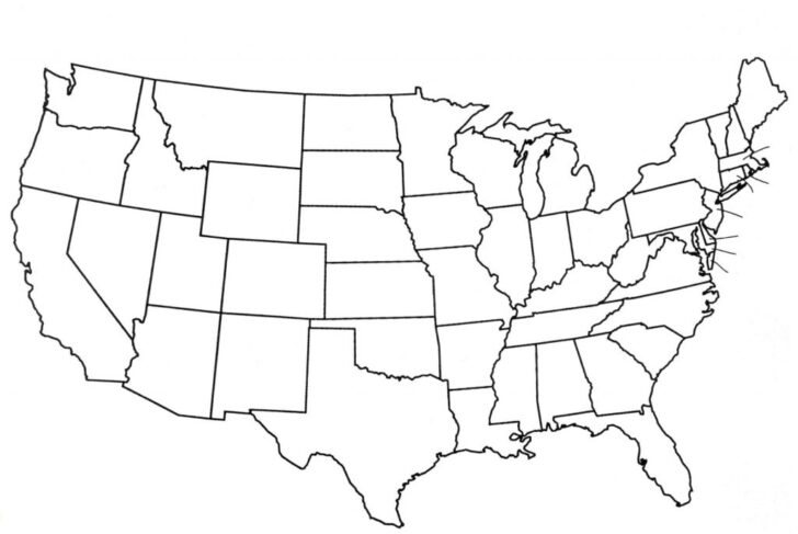 Map Of USA Blank Printable