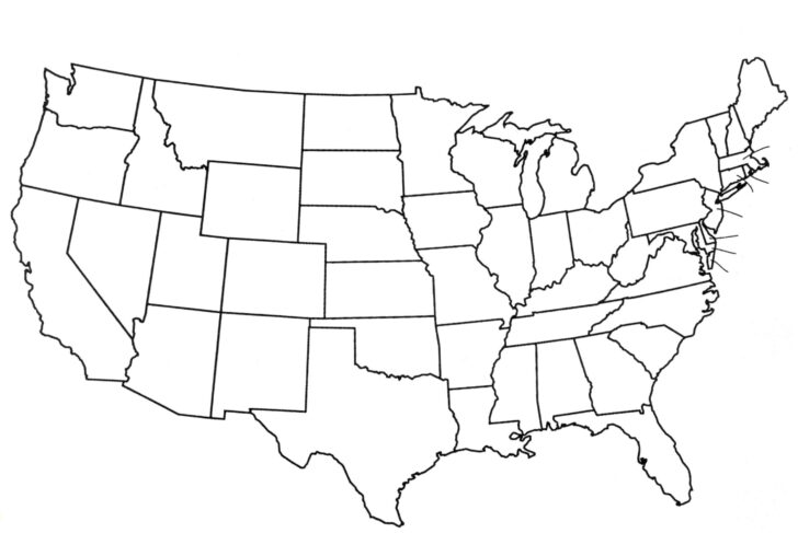 Map Of USA States Blank