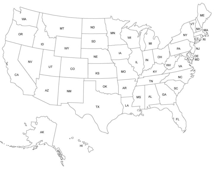 Empty Map Of USA