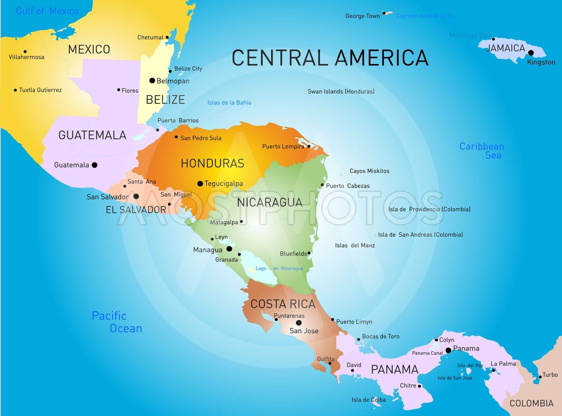  central America Map By Olinchuk Mostphotos