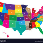 Color Usa Map Royalty Free Vector Image VectorStock