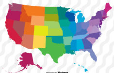 Colorful Vector Map Of The United States Download Free Vector Art