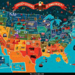 Cool Map Of United States Tourist Personalized Canvas Art