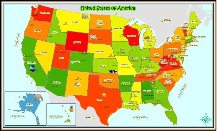 USA Country Map