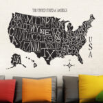 DCTAL US Map Sticker USA Decal Muurstickers Posters Vinyl Wall Decals
