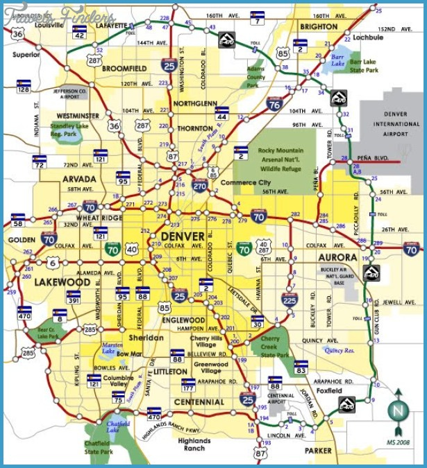 Denver Map TravelsFinders Com
