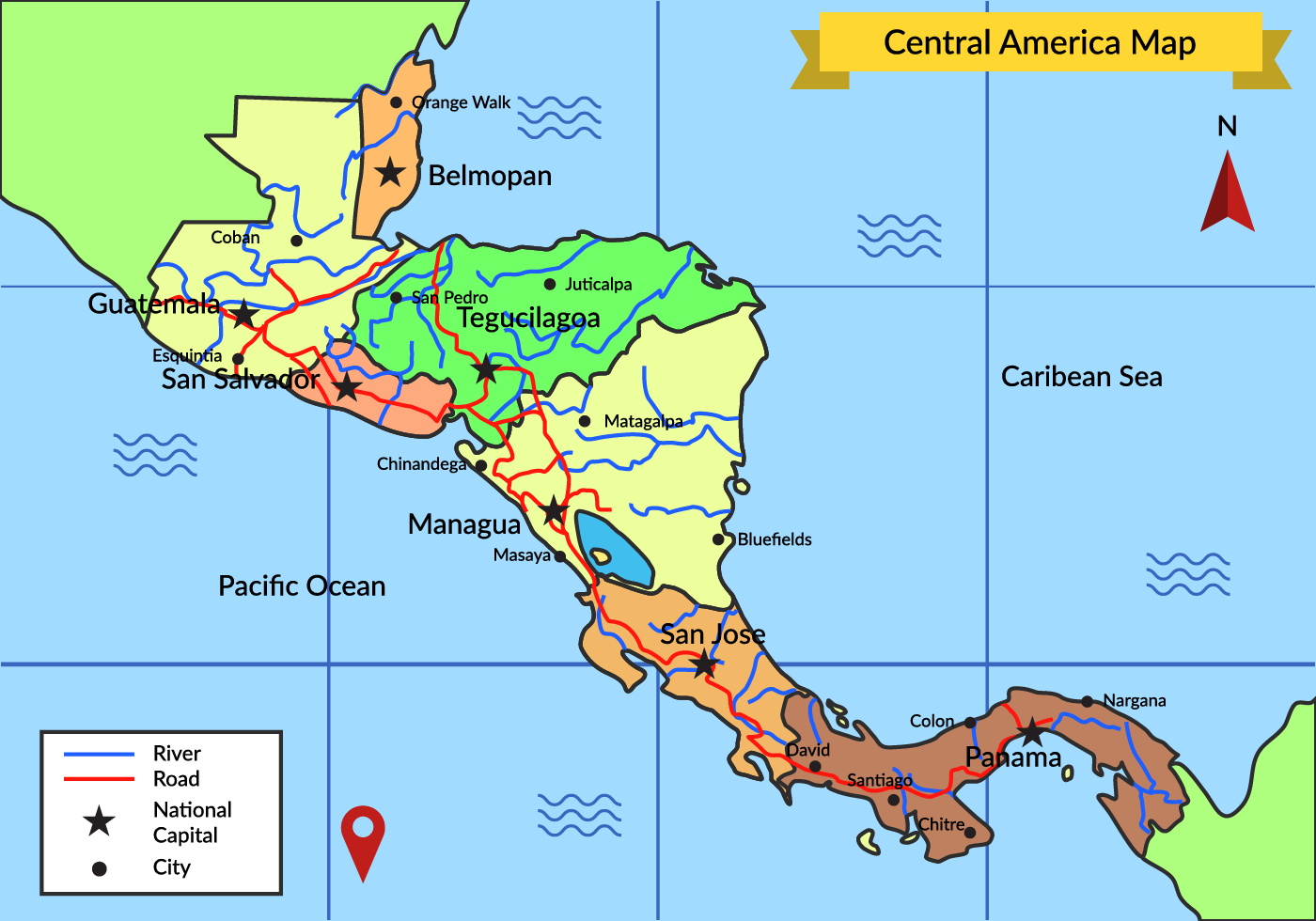 Detail Of Central America Map Vector 147902 Download Free Vectors 