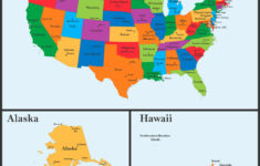 Detailed Map Of Usa Including Alaska And Hawaii Vector Image