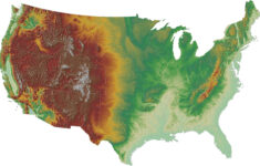 Detailed Relief shaded Map Of The Contiguous U S Elevation Map Usa