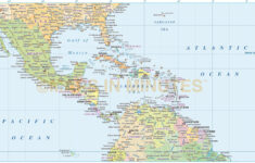 Digital Vector Central America Caribbean Political Map 10m Scale
