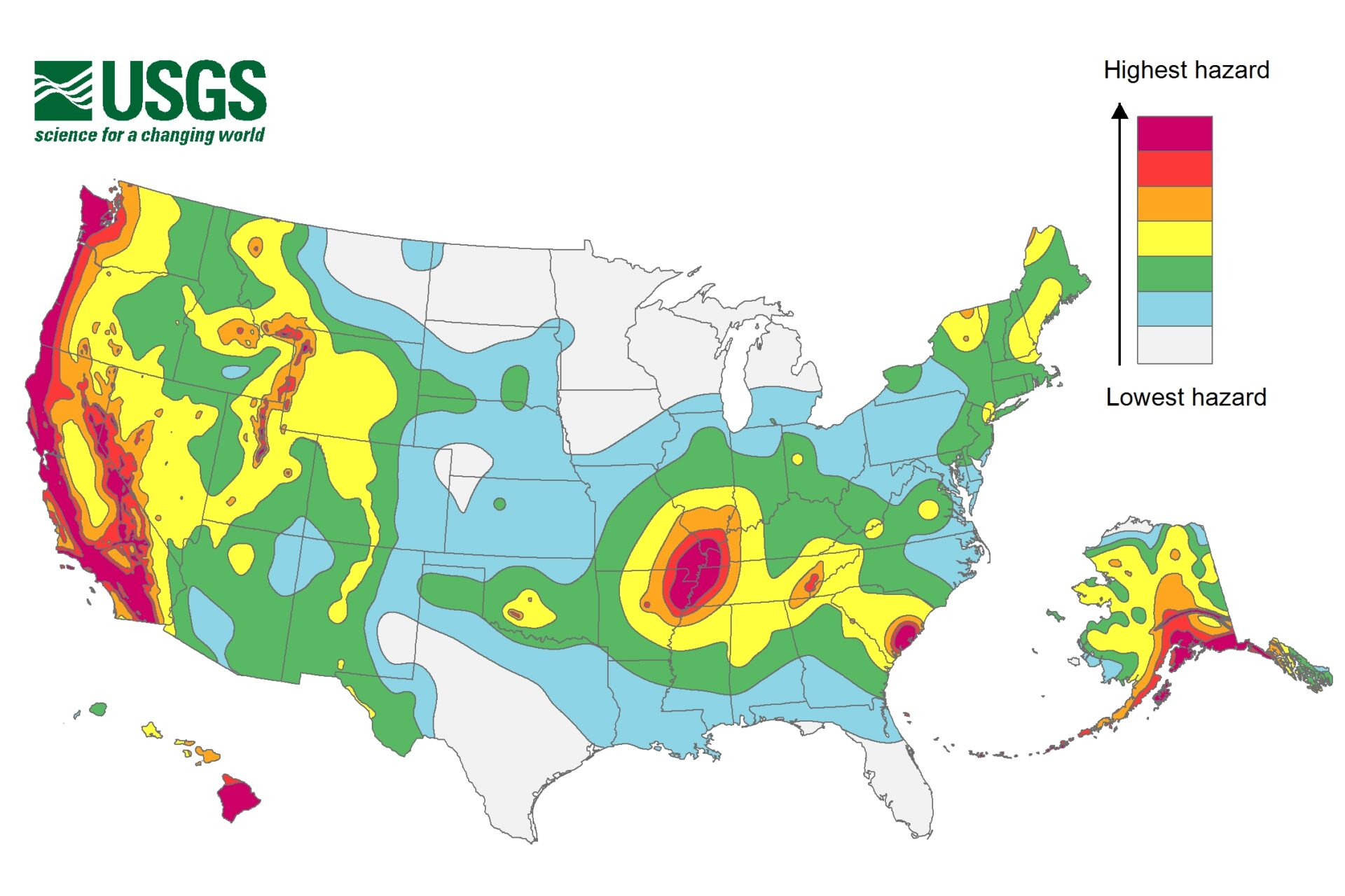 Earthquake Hazard In The USA Geographyalltheway