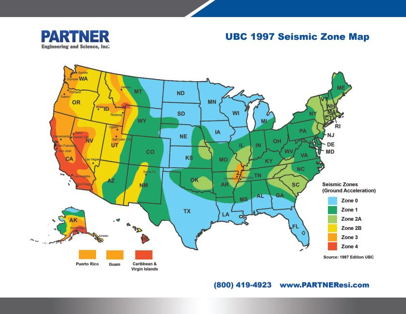 Earthquake Zone Map Usa USA Map