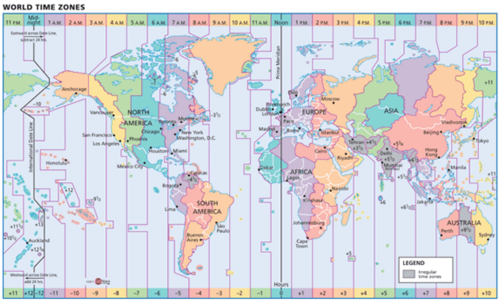 Education Classroom Decor Geography Our World Time Zone Wall Map 