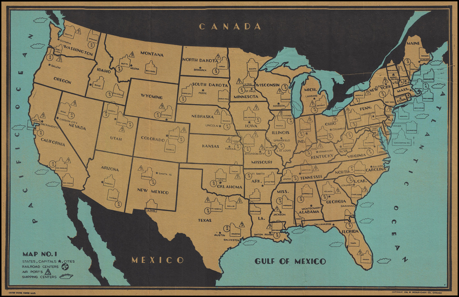  Educational Map Of United States Map No 1 Barry Lawrence Ruderman 