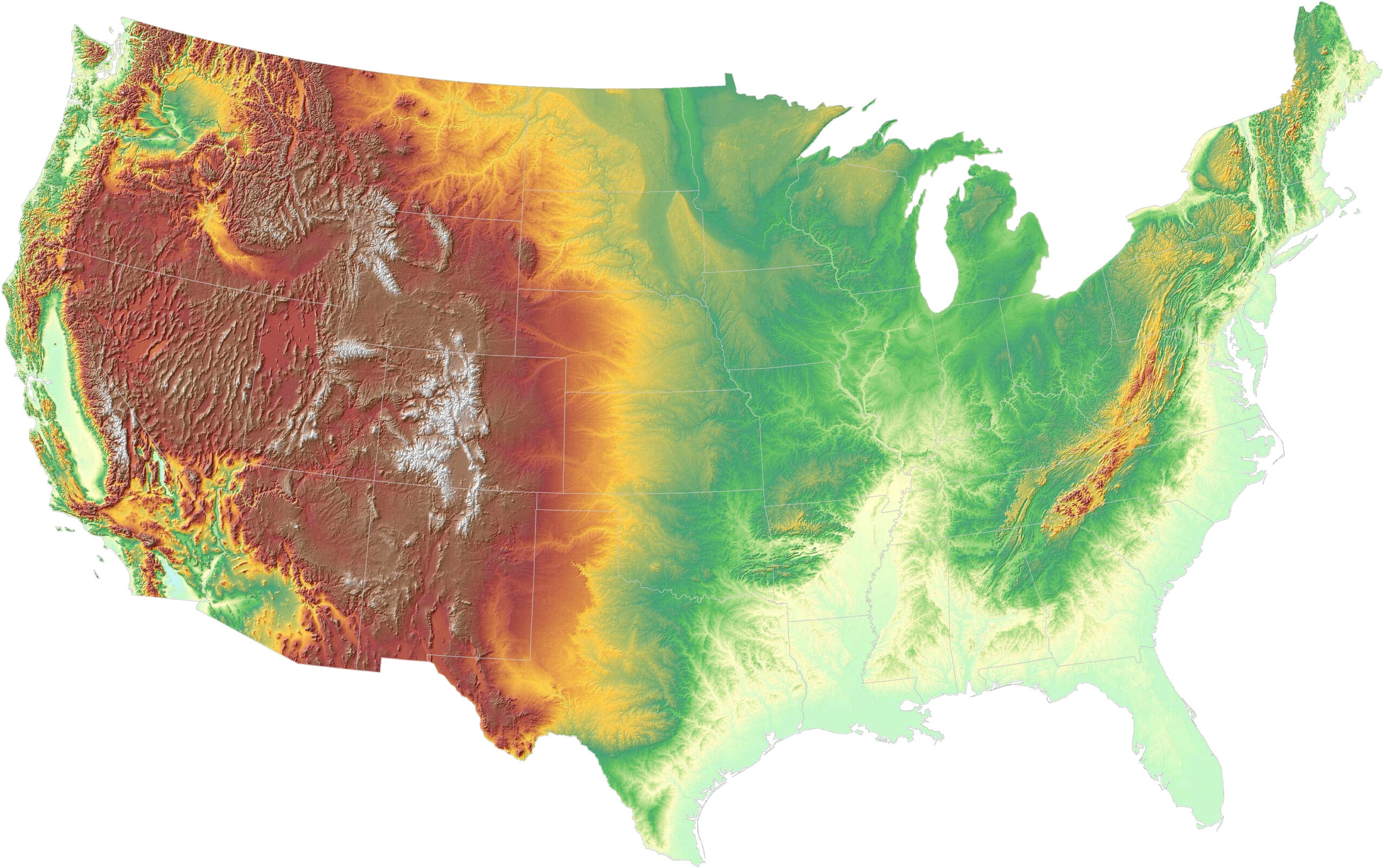 Elevation Map USA MapPorn