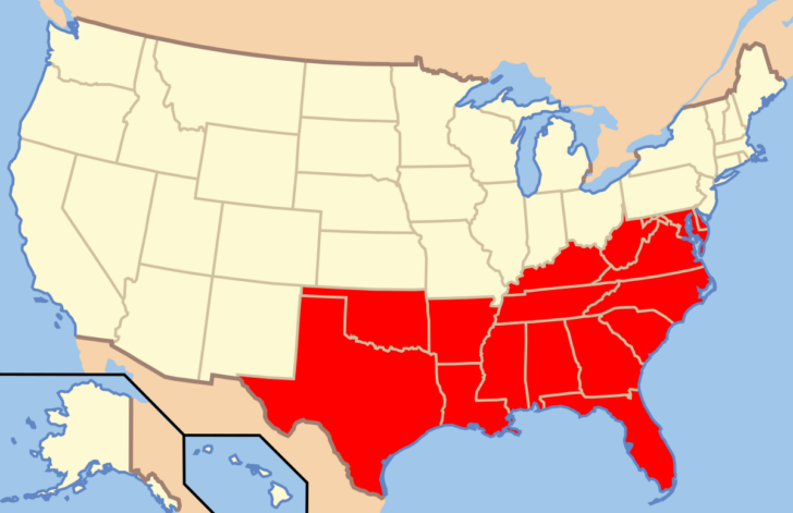 Southern States Map USA