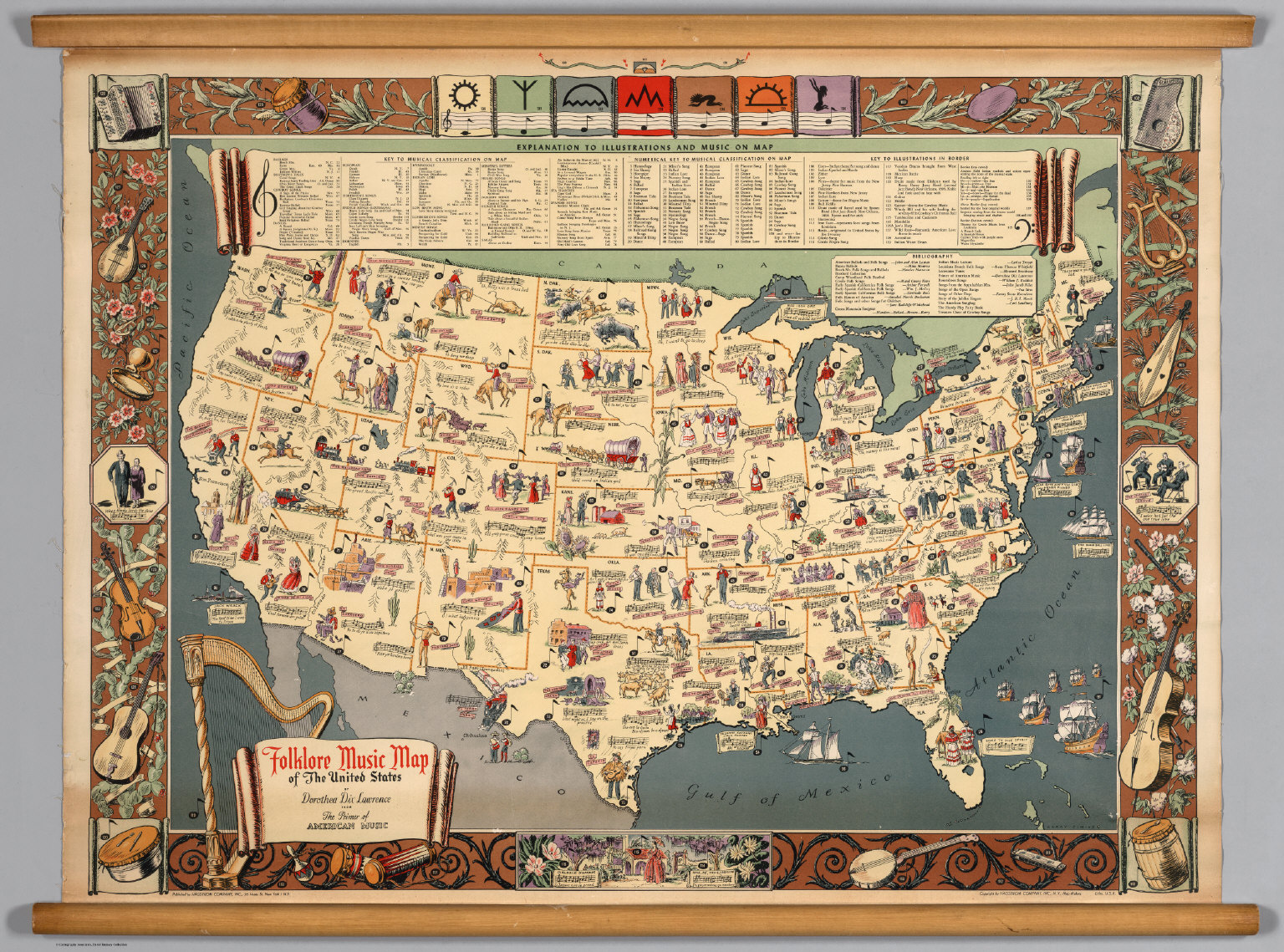 Folklore Music Map Of The United States David Rumsey Historical Map 