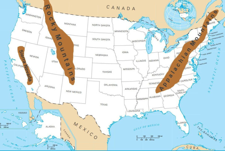 Rocky Mountains On Map Of USA