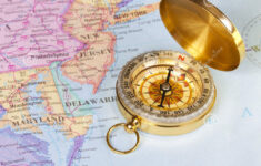 Gold Compass On Map Of United States Royalty Free Stock Image Image