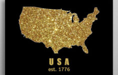 Gold Map Of United States Poster By Miracle Studio Displate Gold