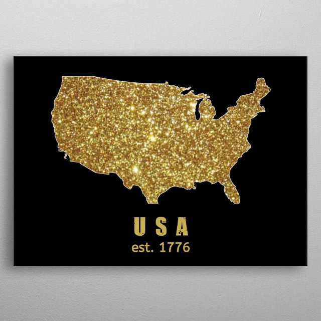  Gold Map Of United States Poster By Miracle Studio Displate Gold 
