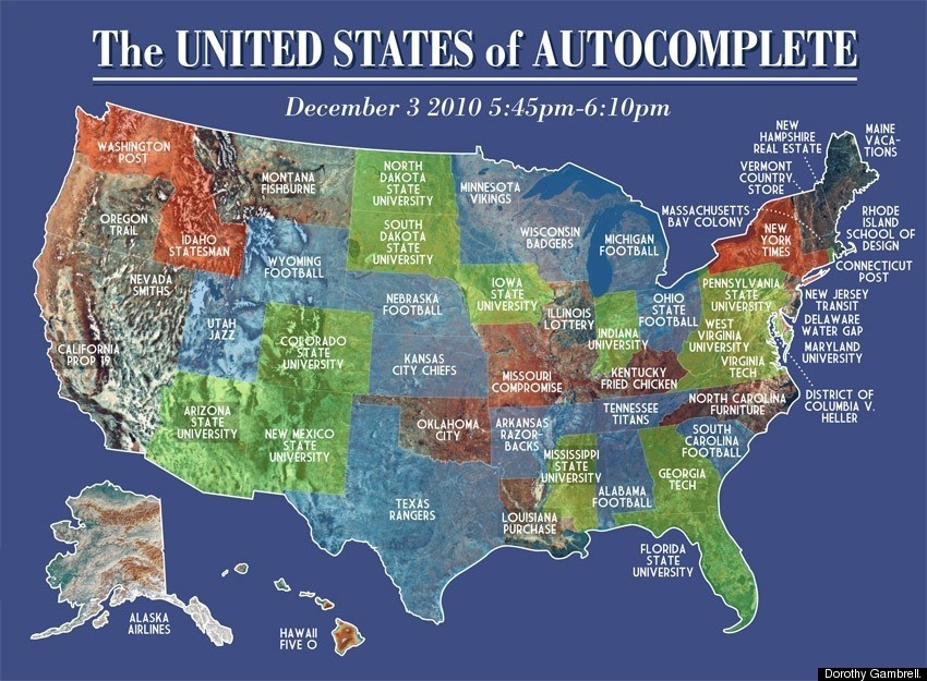 Google Instant Map Shows The United States Of Autocomplete PICTURE 