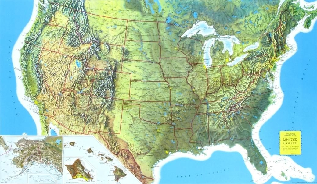 Graphic Map Of Southeast Us Mapping United States Elevation Profile 